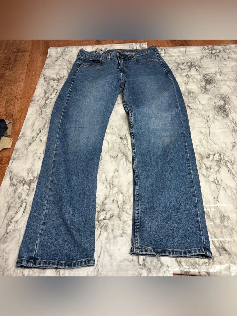 Levi's 505 Men's 32 x 30Straight Leg Dark Blue Denim Jeans casual